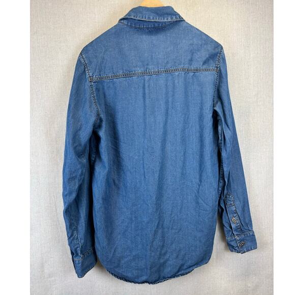 Women's XS The‎ Kooples Jeans Willy Chambray button-up with flower buttons - Picture 2 of 7